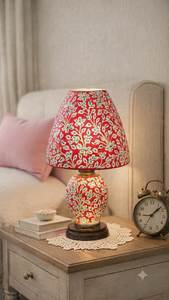 Lampe de table Art Déco en mosaïque d'os avec base Chevron et abat-jour rayé, 100% faite à la main, couleur et taille personnalisables pour chambre à coucher - Product Image 6