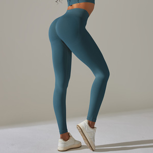 Leggings tricotés sur mesure pour femmes, taille haute, respirants, légers, séchage rapide, tissu 300g, pour la gym et le fitness, vente en gros - Product Image 1