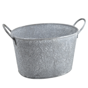 Macetas de Metal Galvanizado de la Mejor Calidad, Estilo Rústico, Marca MKI, Diseño de Canasta para Jardín, Decoración para Hogar, Exteriores y Restaurantes - Product Image 6