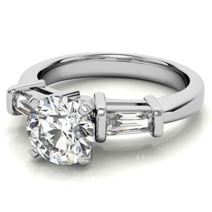 Round Cut Moissanite <b>Ring</b> 925 Sterling <b>Silver</b> White Gold Plated <b>Solitaire</b> Engagement <b>Ring</b> Wedding Band Bridal Anniversary Gift - Product Image 4
