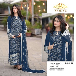 Vente en gros du dernier costume Salwar georgette brodé de créateur pour femmes adultes vêtements indiens et pakistanais d'Inde et du Pakistan - Product Image 6
