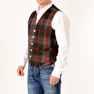 Mens Vintage Style Tartan Plaid Vest Classic Waistcoat For Wedding Party Formal Events Business Casual Wear Comfortable Fit - Product Image 1