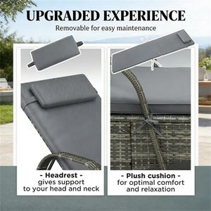 2 Sdraio e Sedie da Esterno Grigie con Comode Funzionalità Relax - Product Image 2