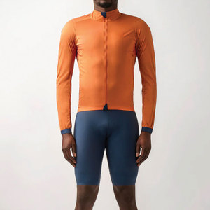 Custom Lightweight Plus Size <b>Men's</b> Long Sleeve <b>Cycling</b> <b>Jackets</b> Full Zipper Breathable Sports <b>Jacket</b> with Pockets - Product Image 3
