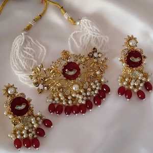 Parures de bijoux de mariage traditionnelles en acier inoxydable, design personnalisé de haute qualité, plaqué or, collier et boucles d'oreilles tendance - Product Image 3