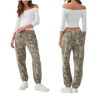 Pantalon de jogging camouflage personnalisé pour femme, taille haute élastique, coupe décontractée ample, style cargo, vente en gros OEM - Product Image 1