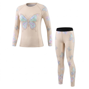 Conjunto Deportivo de Compresión para Mujer, Material Transpirable, Diseño 2 en 1 con Estampado de Cerezas, para Entrenamientos en el Gimnasio y Deportes de Invierno - Product Image 1