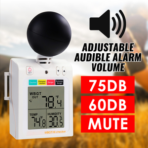 Medidor de Estrés por Calor 2 en 1 WBGT + Índice de Calor, Termómetro de Bulbo Húmedo Portátil para el Lugar de Trabajo, Deportes y Actividades al Aire Libre - Product Image 2