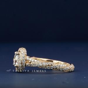 Anillo de Diamante Cultivado en Laboratorio con Forma de Puntero en Oro Sólido de 14K para Mujer, Joyería Fina de Lujo, Anillo de Compromiso con Diamante de Aspecto Natural - Product Image 3