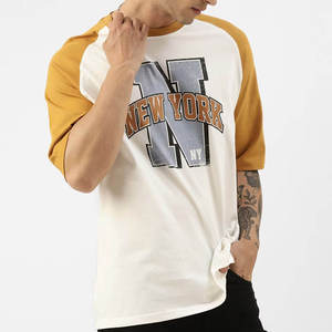 Mens Contrast <b>Raglan</b> Sleeve Graphic T Shirt Casual Oversized Cotton Blend Crew Neck Streetwear Printed Summer <b>Top</b> - Product Image 2