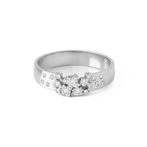 9K 10K 14K 18K Solid Gold Wedding Band Cluster Diamond <b>Statement</b> <b>Ring</b> Floral Cocktail <b>Ring</b> Wholesale Round Cut Lab Grown Diamond - Product Image 3