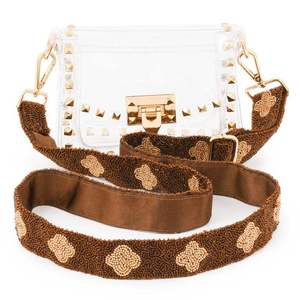 Correa de bolso ovalada bordada con cuentas blancas para bolso de mano, bolso tipo tote, bolso bandolera, correa personalizada, cinturón para bolso, artículo decorativo estilo bohemio. - Product Image 3