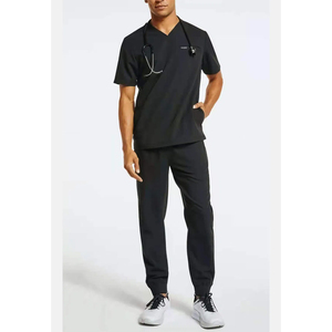 Wholesale Paramedical Uniform Supplier Cheap Price Spandex Male Nursing Apparel Comfortable Healthcare Half Sleeve <b>Top</b> & Bottom - Product Image 1