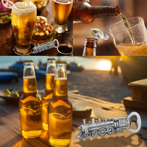 Metal Train Steam Locomotive <b>Engine</b> Wine Beer Bottle Opener with 2-in-1 Function for <b>Bar</b> Bartenders (Men & Women) - Product Image 5