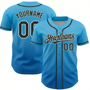 Camisetas de Béisbol Juveniles Sublimadas Personalizadas de Fábrica, Camisetas de Béisbol con Botones y Cuello en V, Jersey de Animadoras en Blanco - Product Image 1