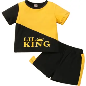 Groothandel Prijs Kleur Blok Sportief Baby Kleding Sets/Beste Kwaliteit Ronde Hals Twin Set Baby 2022/Hoge Kwaliteit tweedelige Set