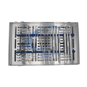 Juego de Instrumentos Quirúrgicos Dentales de Acero Inoxidable, Herramientas Manuales Clase I CE con Empuñadura Moleteada Plateada, CLASTY INSTRUMENTS - Product Image 1
