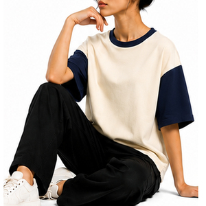 Wholesale Heavy Cotton Boxy T <b>Shirt</b> for Women Custom Short Sleeve Streetwear Tee Relaxed Fit OEM ODM Private Label Manufacturer - Product Image 5