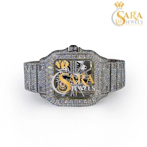Reloj de Cuarzo con Diamantes Moissanite y Baño de Oro de Sara Jewels, el Más Vendido, Resistente al Agua, Ideal para Reuniones de Negocios, Eventos Formales y Uso Casual - Product Image 1