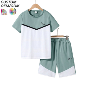 Ensemble de vêtements décontractés pour garçons, tenue d'été, 100% coton, t-shirt à imprimé animal, short, support OEM ODM pour la vente en gros - Product Image 5