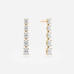 14K <b>Gold</b> Lab Diamond <b>Dangle</b> <b>Earrings</b> Bridal Drop <b>Earrings</b> - Product Image 2