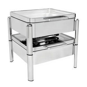 Réchaud de buffet empilable OwnFit avec couvercle hydraulique, alimenté au combustible, 9L, base en acier inoxydable 304, pour hôtel, restauration, cuisinière carrée - Product Image 1