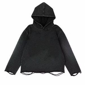 Sudaderas con Capucha de Algodón 100% con Estampado 3D, Estilo Streetwear, con Borde Deshilachado y Lavado Ácido, Diseño Personalizado al por Mayor - Product Image 2
