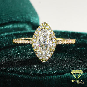 Anillo de Diamante Moissanite Corte Pera, Plata de Ley 925, Chapado en Oro, Elegante Joyería de Compromiso y Boda para Mujer - Product Image 5