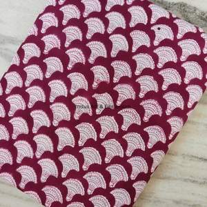 Tela de Algodón Cambray Estampada a Bloques 60x60, Tela de Algodón con Estampado Tradicional Jaipuri - Product Image 4