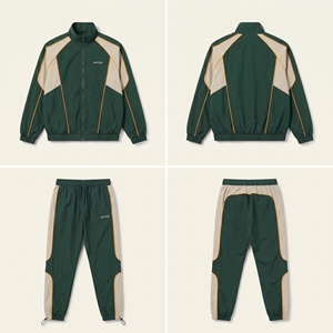 Ensemble de survêtement décontracté d'hiver pour homme, couleur vintage personnalisée, vert jaune, veste coupe-vent en spandex/coton, pantalon, ensemble 2 pièces - Product Image 5