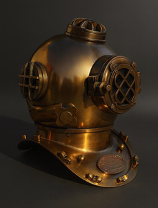 Réplica del Casco de Buceo Mark V de la Marina de los Estados Unidos de 18 Pulgadas, Casco de Buceo Antiguo de Metal, Decoración Náutica Marítima Coleccionable - Product Image 1