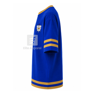 Chemise de sororité Sigma Gamma Rho personnalisée, logo brodé sur le devant, bleu et or, manches courtes, pour femme, vêtements grecs. - Product Image 4