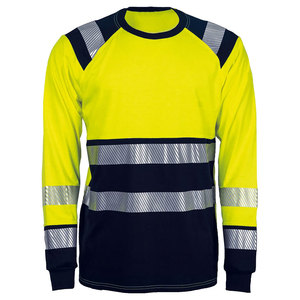 T-shirts de travail réfléchissants de haute qualité pour hommes, manches longues, haute visibilité, bicolores, sécurité, construction. - Product Image 1