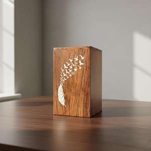 Boîte à bijoux moderne de luxe en bois avec gravure 40x40x25cm, à poser pour le salon - Product Image 6