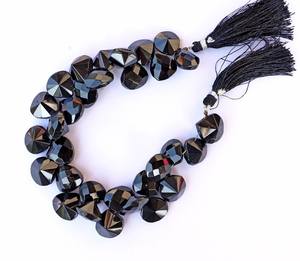 ลูกปัดหัวใจเว้าเหลี่ยมเพชรพลอยสปิเนลสีดำธรรมชาติ ร้อยเป็นเส้น สำหรับทำเครื่องประดับ ขายส่ง - Product Image 6