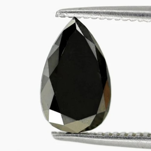 Diamant noir naturel non monté de 1 ct et 2 ct, taille poire, forme goutte d'eau, facetté, pour boucles d'oreilles et bague - Product Image 6