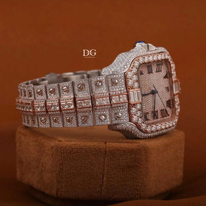 Montre-bracelet de luxe pour homme, très vendue, avec cadran arabe, mouvement automatique ETA, sertie de diamants Moissanite certifiés VVS, mouvement à quartz - Product Image 3