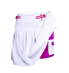Women's Purple Orange Asymmetrical Sporty <b>Skirt</b> With Inner Shorts <b>Elastic</b> Waist Drawstring Adjustable Summer Wear - Product Image 4