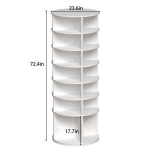 Scarpiera a 7 livelli autoportante in legno, girevole a 360 gradi, con design a base alta, in MDF di alta qualità - Product Image 2