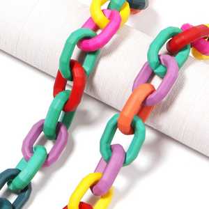 Cadena de pared de resina grande, estilo moderno, mezcla de colores, hecha a mano, punk, hueca, gruesa, larga, para decoración del hogar - Product Image 4