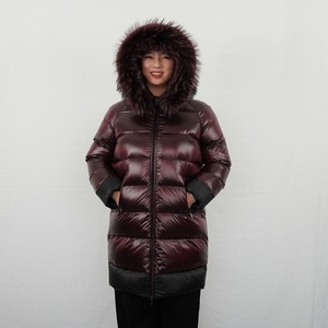 Veste d'hiver chaude pour femmes, veste courte matelassée colorée avec fermeture éclair, col montant, coupe ajustée, manteau d'hiver rembourré - Product Image 4