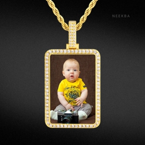 Iced Out Moissanite Picture Pendant Personalized <b>Memory</b> Photo Pendant Handmade 925 Silver Custom Photo Pendant Hand Set <b>Stones</b> - Product Image 6