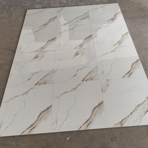 Carreaux de sol en porcelaine émaillée, surface brillante, carreaux carrés 60x60 cm (600 x 600 mm), aménagement intérieur de luxe, couleur blanche - Product Image 6