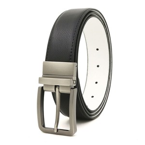 Ceinture pour homme avec boucle à ardillon, double face, en cuir véritable, de bonne qualité et confortable. - Product Image 1
