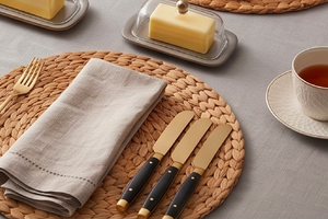Cheese Butter Knife Kitchenware Stainless Steel Blade Gold Finish Black Handles Eco-Friendly Dishwasher Safe for Wedding Other - Product Image 3