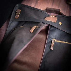 Bolsa de Viaje Deportiva Roziv, de Cuero Genuino Vintage, Negra, Gran Capacidad, Ligera, Resistente al Agua, para Fin de Semana, con Compartimento para Zapatos - Product Image 6