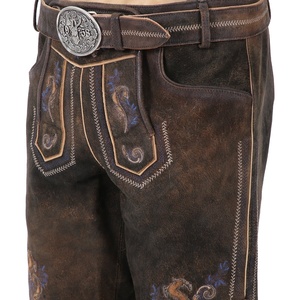 Kurz lederhose หนังแท้พร้อมโลโก้ที่กำหนดเองสำหรับผู้ชาย - Product Image 1