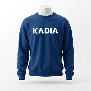 Sweat-shirt unisexe Kadia à col rond, 100% coton tricoté, coupe classique, pull décontracté d'automne, imprimé lettres blanches sur le devant - Product Image 3