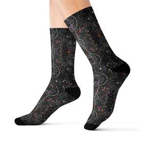 New Men's Crew <b>Socks</b> Paisley Pattern Digital Printing Breathable Knitted Daily Wear Spring Season Spandex <b>Polyester</b> <b>Socks</b> - Product Image 2