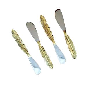 Esparcidor de queso de Metal con mango de diseño de piña chapado en oro, juego de Metal para queso, nuevo diseño, cuchillos de Metal - Product Image 1